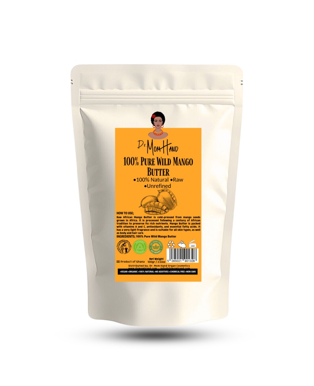Beurre de Mangue Brut Bio, Hydratation Intense pour la Peau et les Lèvres, Nourriture pour la Peau, 100% Pur