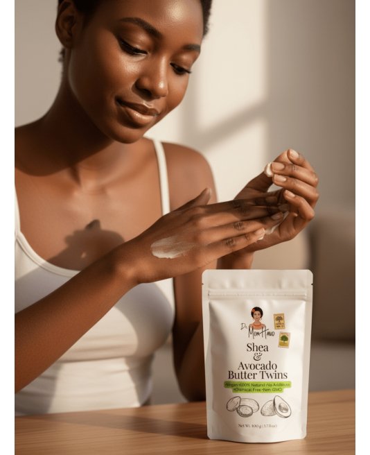 زبدة الأفوكادو والشيا العضوية بنسبة 100٪، نقية، طبيعية وعضوية.